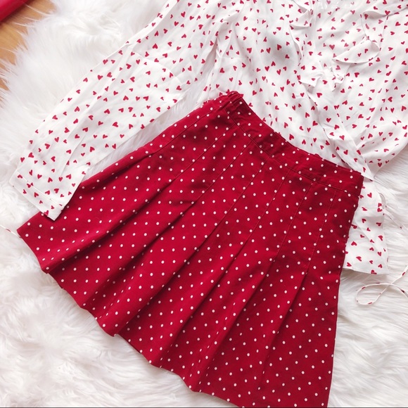 Vintage Dresses & Skirts - {vintage} polka dot tennis skirt